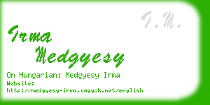 irma medgyesy business card